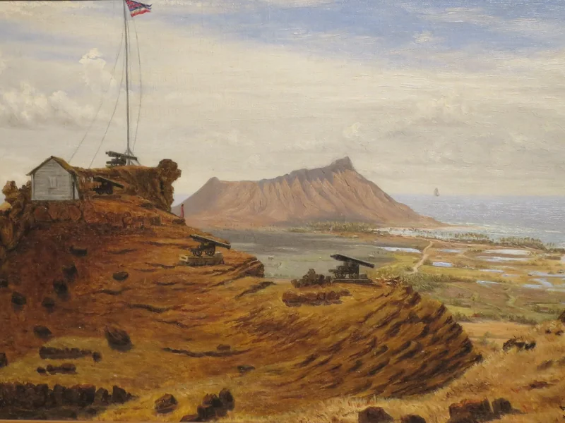 1838-Ejler Andreas Jorgensen - Veduta di Honolulu dal Punchbowl - Museo d'Arte di Honolulu